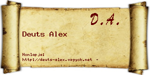 Deuts Alex névjegykártya